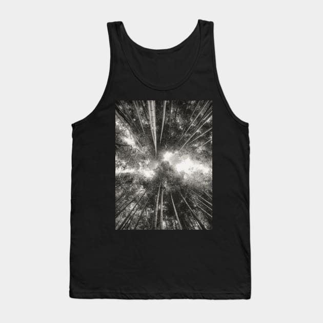 Bamboo Forest (black and white) Tank Top by hraunphoto